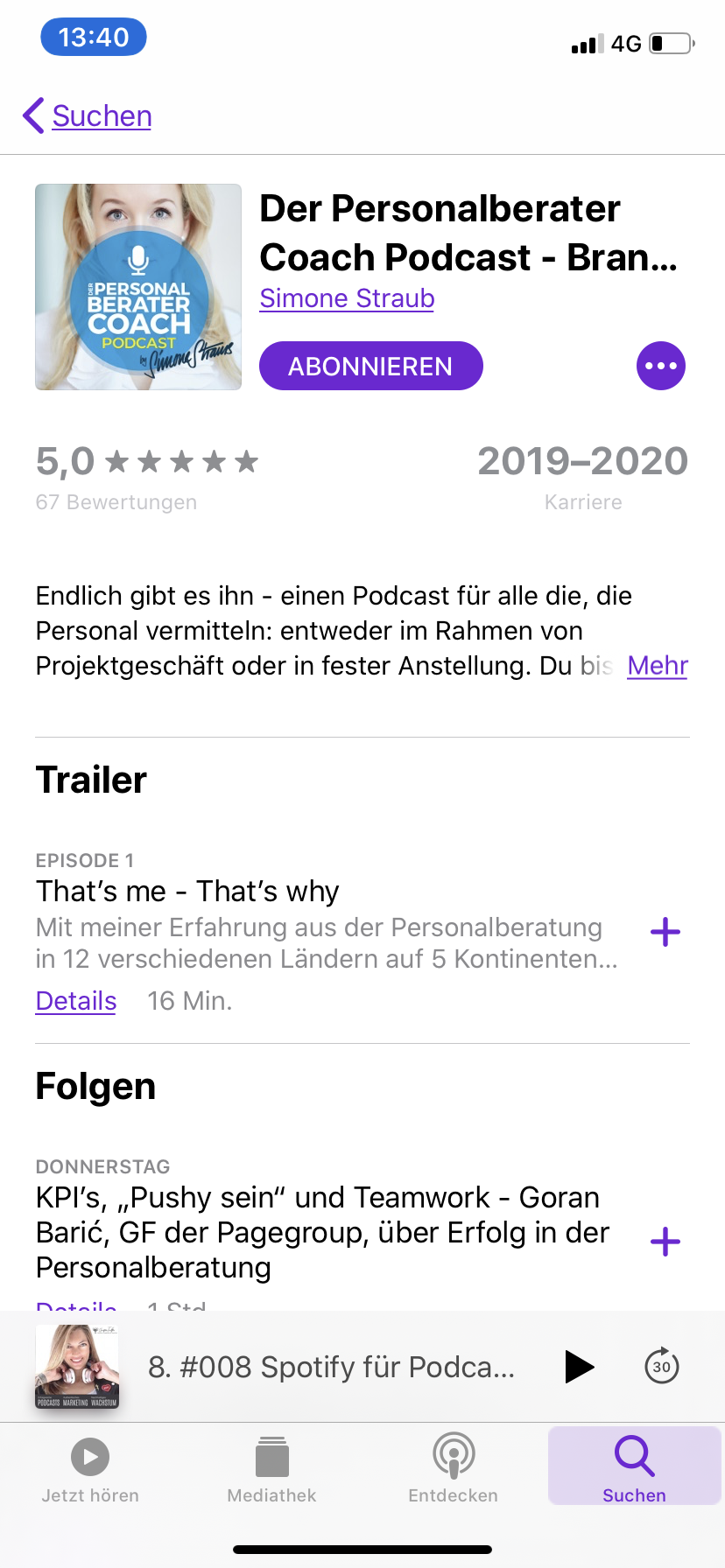 Trailer bei Apple Podcasts